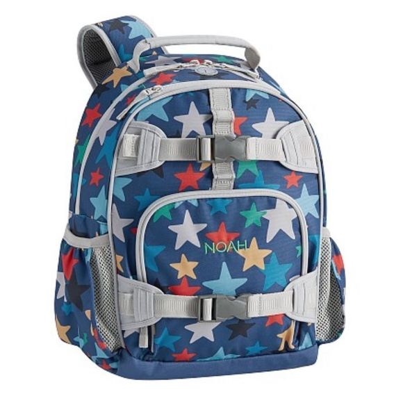 PBK Mackenzie Backpack, Large Blue Retro Stars - Picture 1 of 5